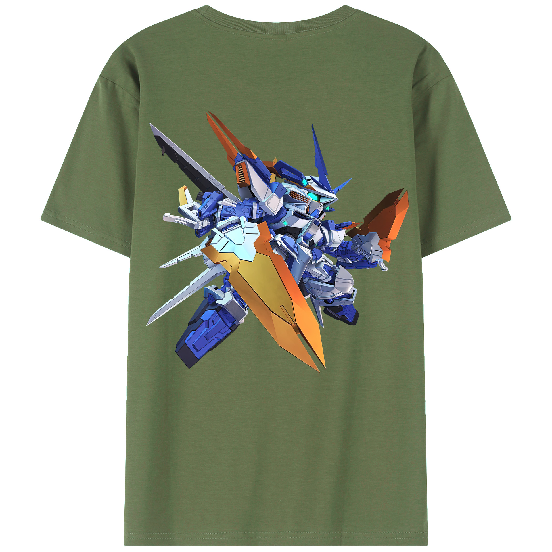 （画像用） 機動戦士ガンダム Mobile Suit Gundam 綿100％ メンズ半袖Tシャツ（バックプリント） 通気性